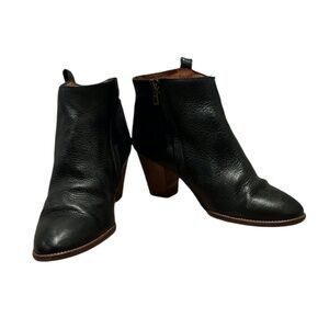 Madewell The Billie Leather Ankle Boot in Black Size 7